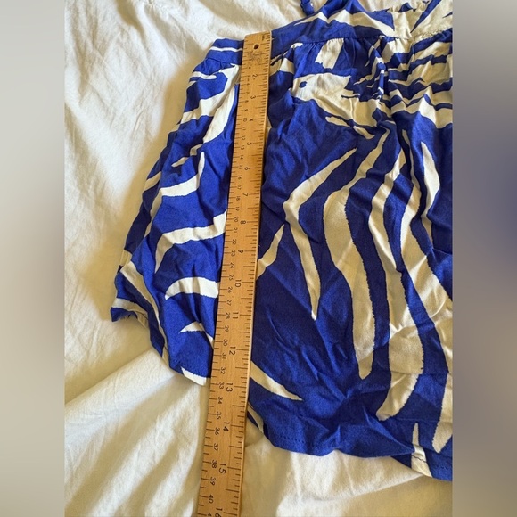 Patrons of Peace NWT royal blue white tank medium vacation print rayon - Picture 6 of 9